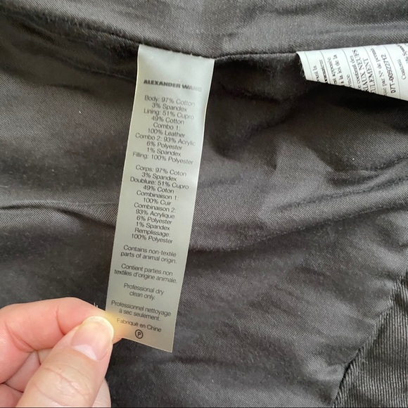 T by Alexander Wang bomber leather sleeve jacket - Picture 5 of 12